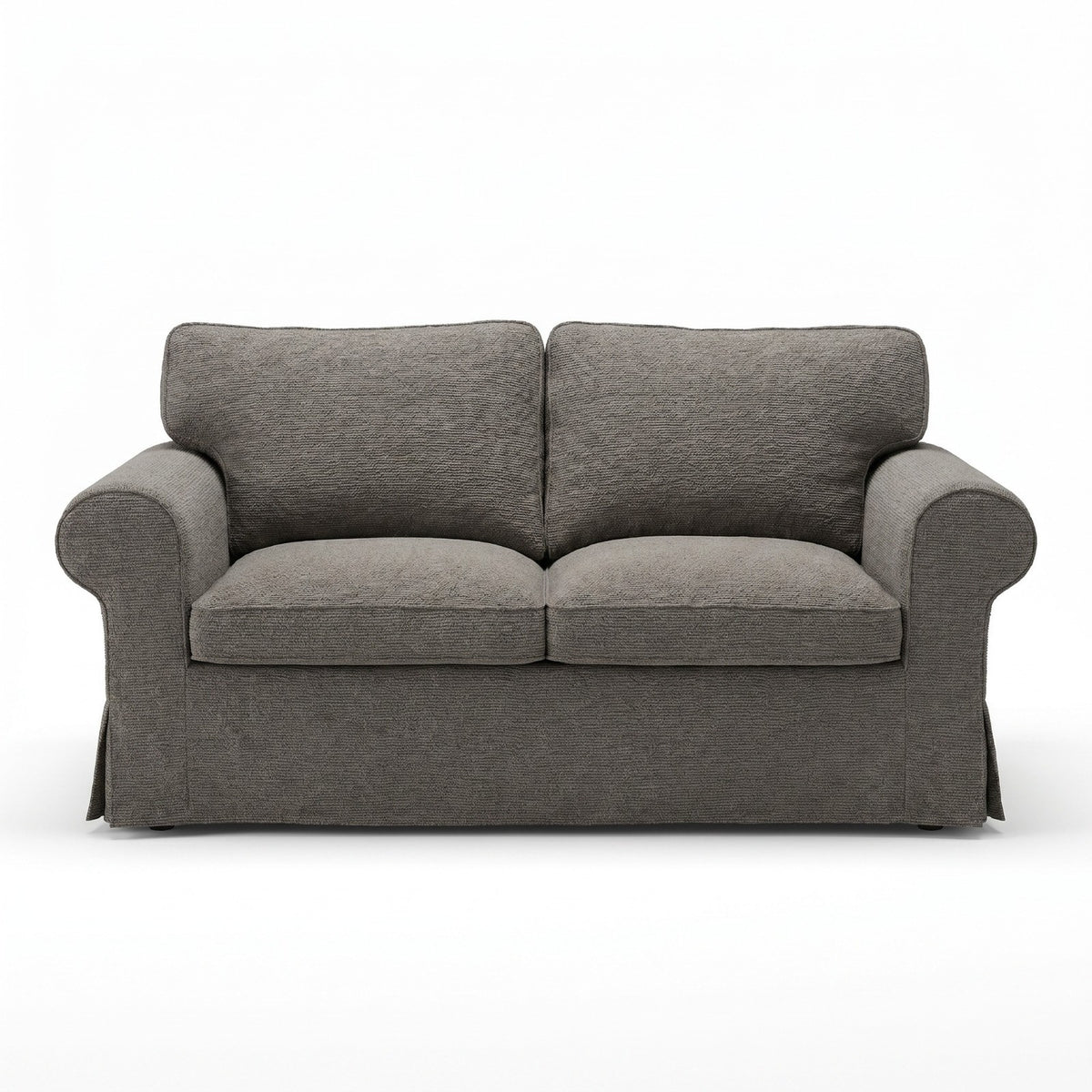IKEA EKTORP 2 Seat Sofa Cover - 5-Piece Washable Slipcover Set, Grey Chenille-Bouclé