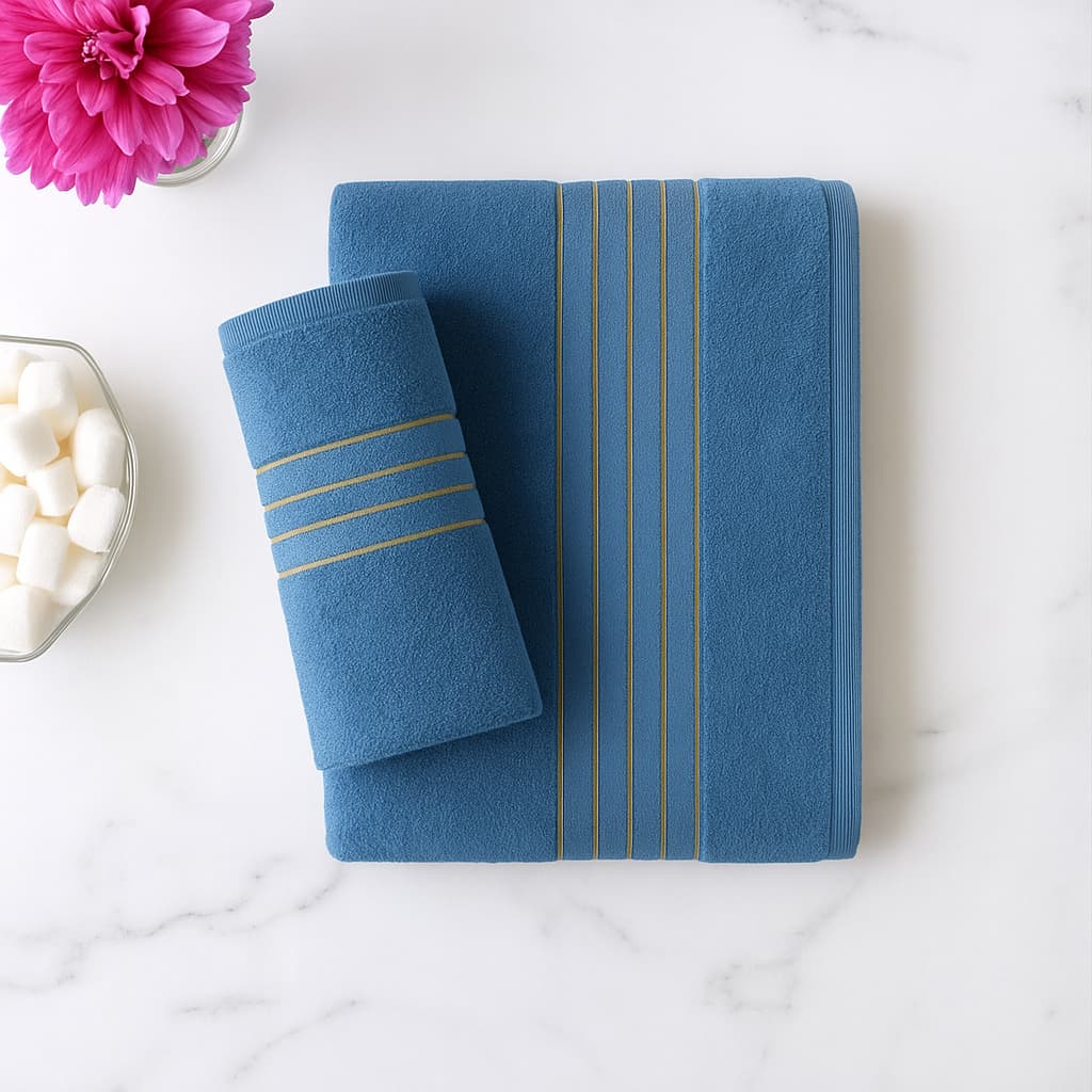 Luxury Pure 100% Organic Bamboo Cotton Towels Teal Blue by Cosy Burrows