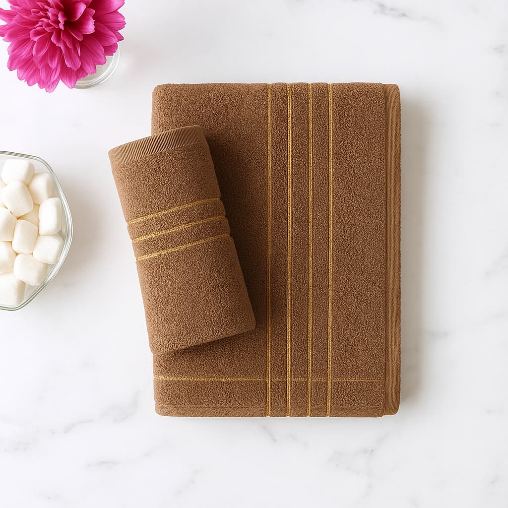 Luxury Pure 100% Organic Bamboo Cotton Towels Brown by Cosy Burrows