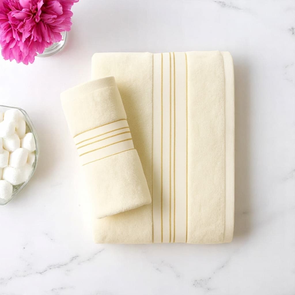 Luxury Pure 100% Organic Bamboo Cotton Towels Ivory by Cosy Burrows