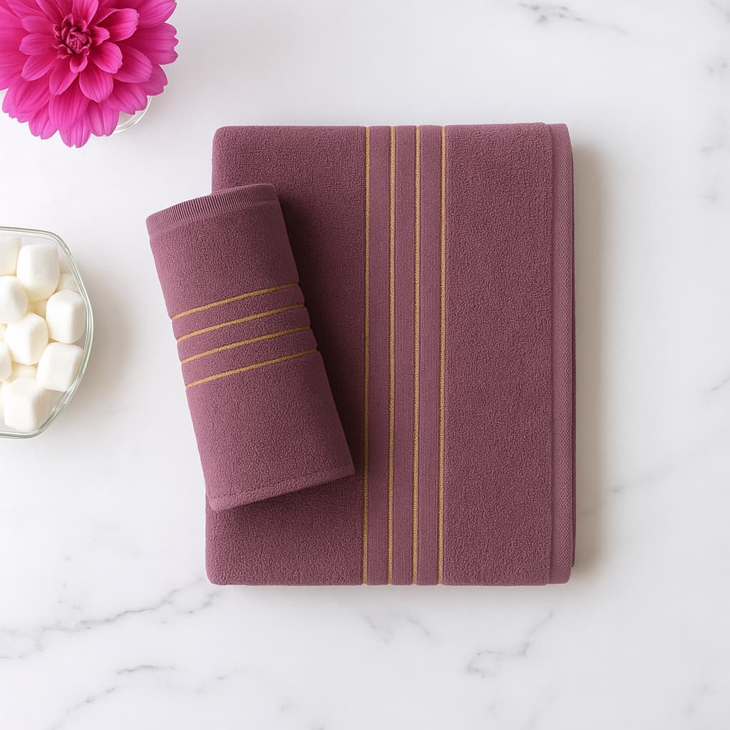 Luxury Pure 100% Organic Bamboo Cotton Towels Mouve by Cosy Burrows