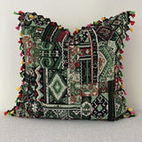 Boho Patchwork-Kissenbezüge, 2er-Set – Grün