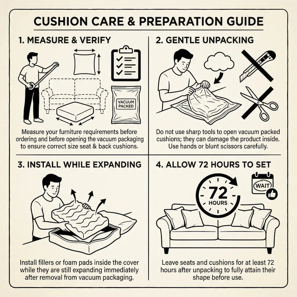 Outdoor Seat Cushions | Fits IKEA FRÖSÖN DUVHOLMEN SOLLERON | Grey