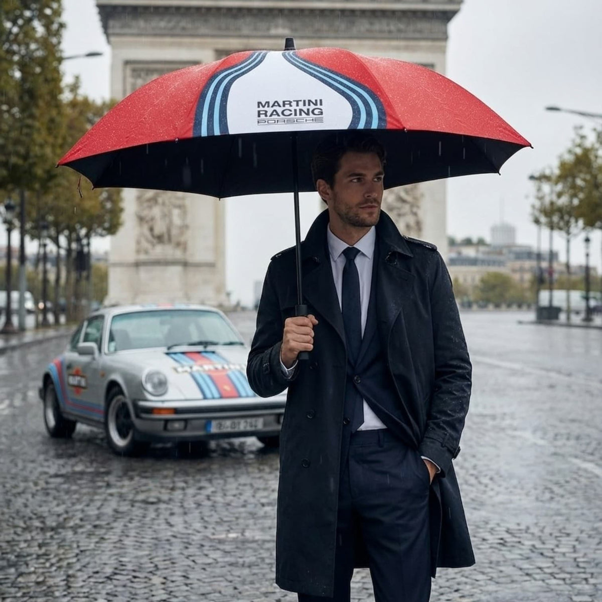 Porsche Martini Racing XL Umbrella – Windproof, Auto-Open WAP0500570P0MR