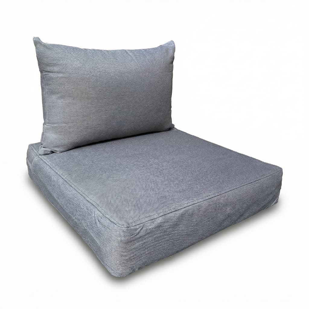 Kuddset för Trädgård Utomhus - Sitt- och ryggdynor med skumkuddar, Passar IKEA FRÖSÖN DUVHOLMEN JÄRPÖN SOLLERÖN (FROSON-kompatibel), Grå Polyester-bomull