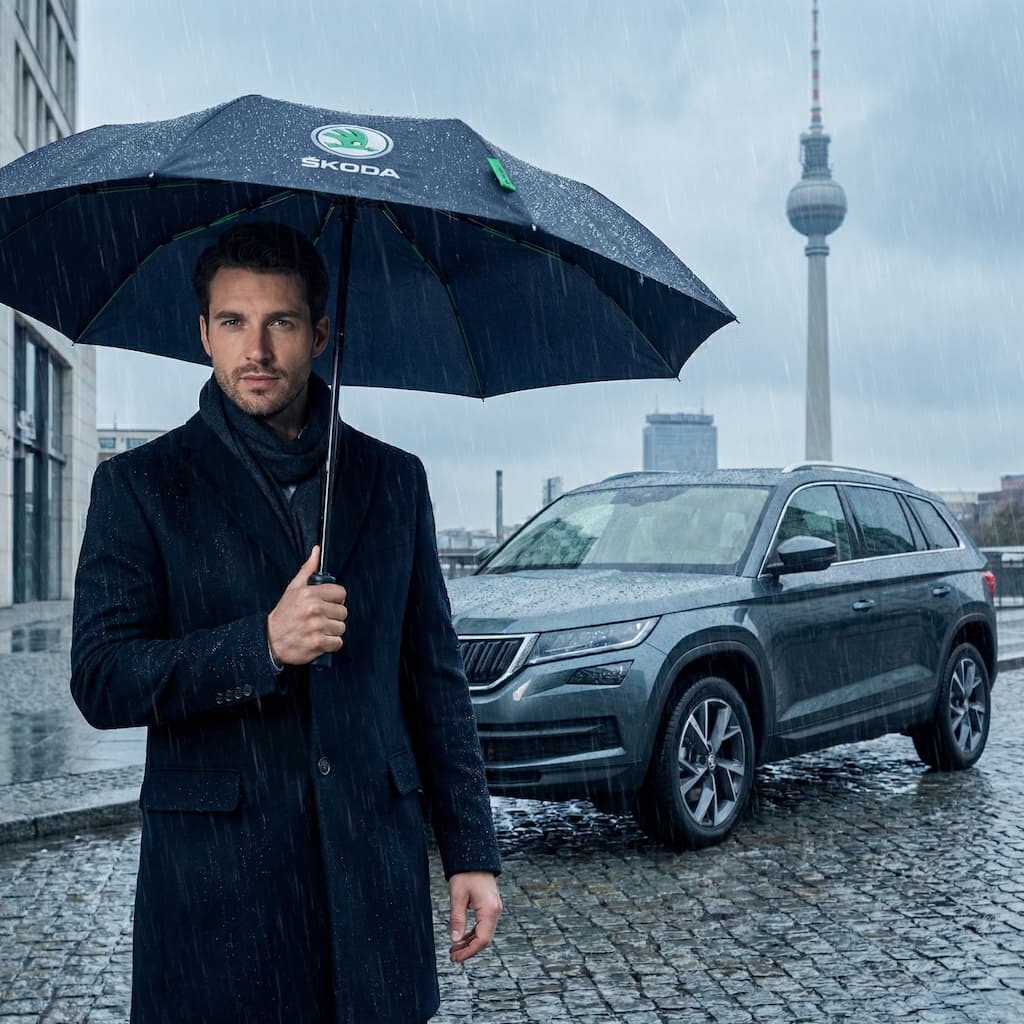 Skoda Umbrella Octavia Accessories Authentic Compact Folding Windproof Brolly