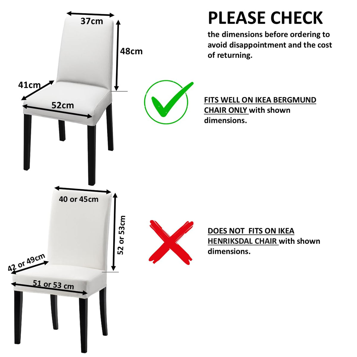 Fit check: this blue replacement cover fits the IKEA Bergmund chair, not the Henriksdal