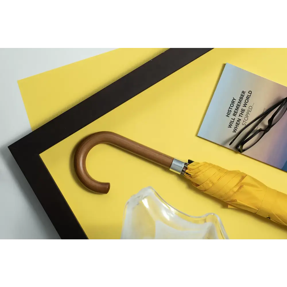 hidewise-london-umbrella-wooden-J-handle-strong-premium-quality-brolly-yellow