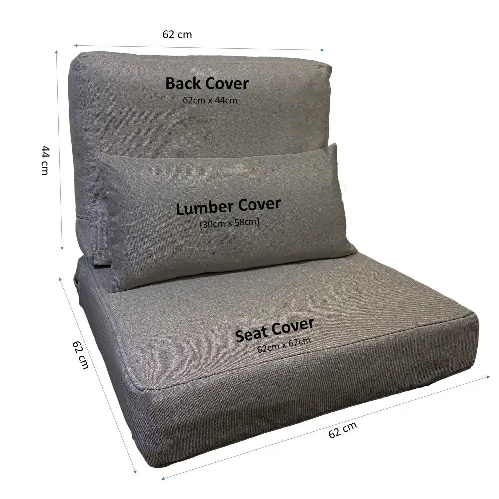 Cover Set for IKEA FRÖSÖN JÄRPÖN and DUVHOLMEN Cushions (Grey) - Outdoor Seat & Cushion Covers