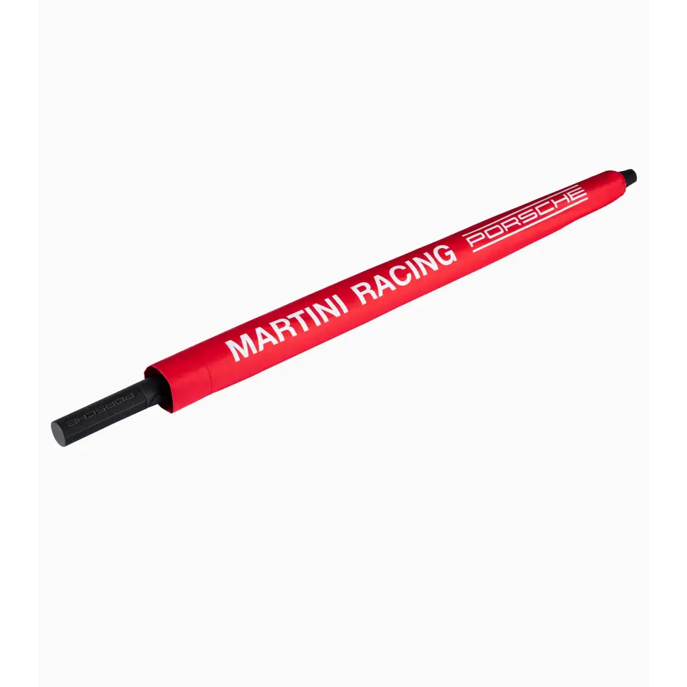 Genuine Porsche umbrella accessories in XL size featuring 911, Cayenne, Macan, Taycan, Boxster, Cayman, Panamera, Martini Racing, Red available on Amazon and eBay with automatic functionality