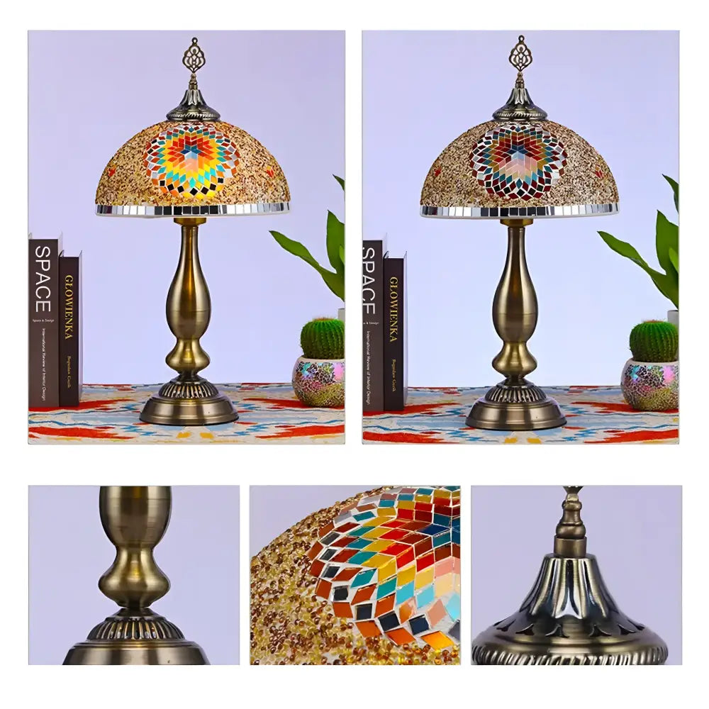 Decorative multicolour Tiffany lamp — handcrafted gift idea for housewarming and home styling