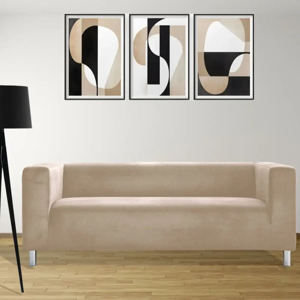 Ikea Klippan Loveseat Cover For Two Seat Sofa - Champagne Velvet Fabric - IKEA Klippan Sofa Cover