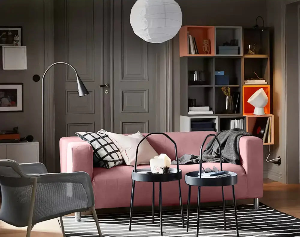 Replacement Cover For IKEA Klippan 2-Seater Sofa Plush Pink