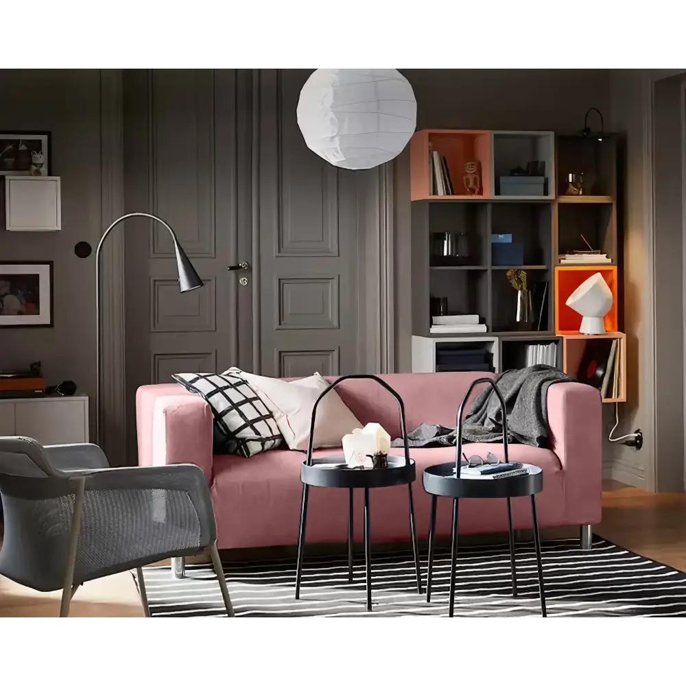 Ikea Klippan Loveseat Cover For Two Seat Sofa - Plush Pink Velvet Fabric - IKEA Klippan Sofa Cover