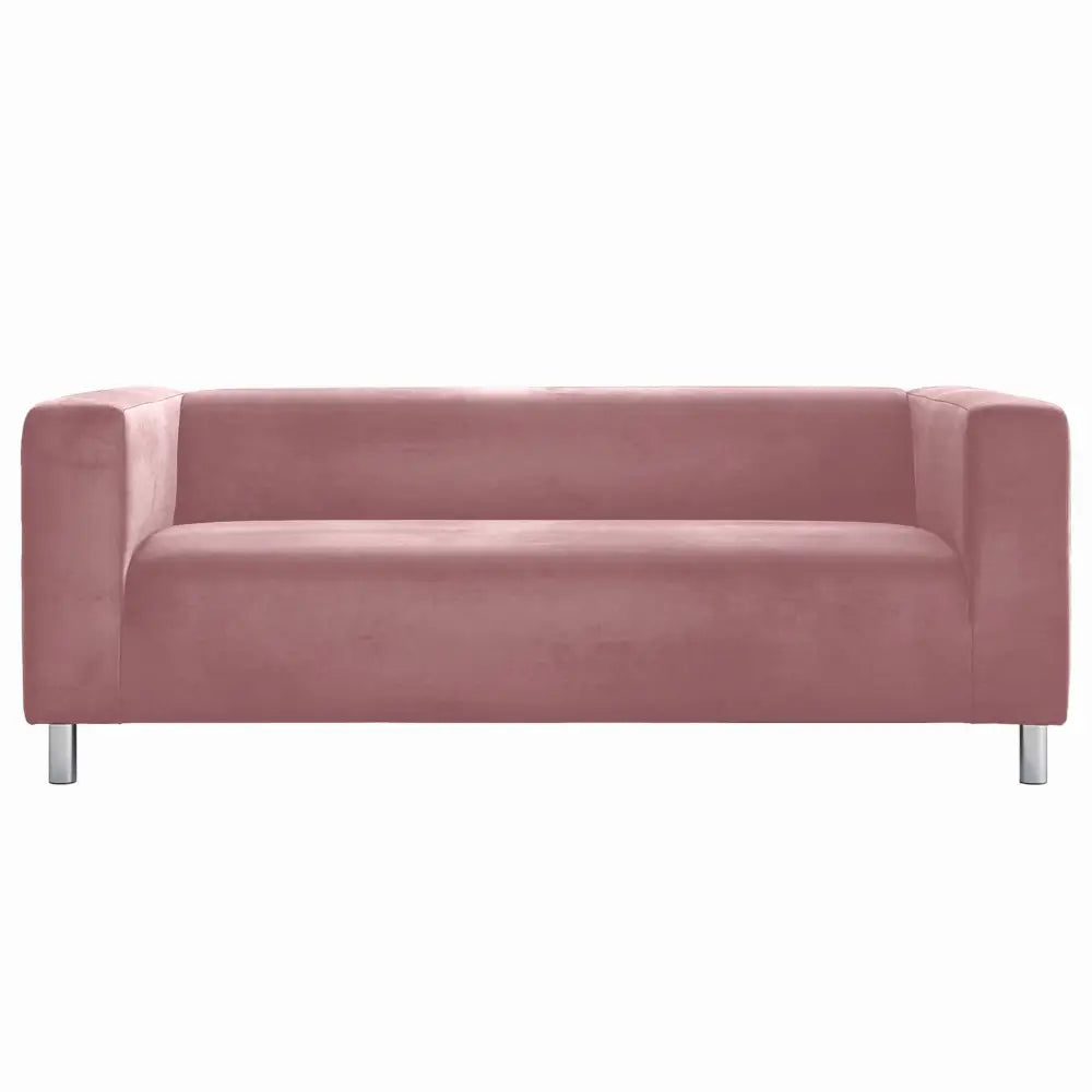 Ikea Klippan Loveseat Cover For Two Seat Sofa - Plush Pink Velvet Fabric - IKEA Klippan Sofa Cover