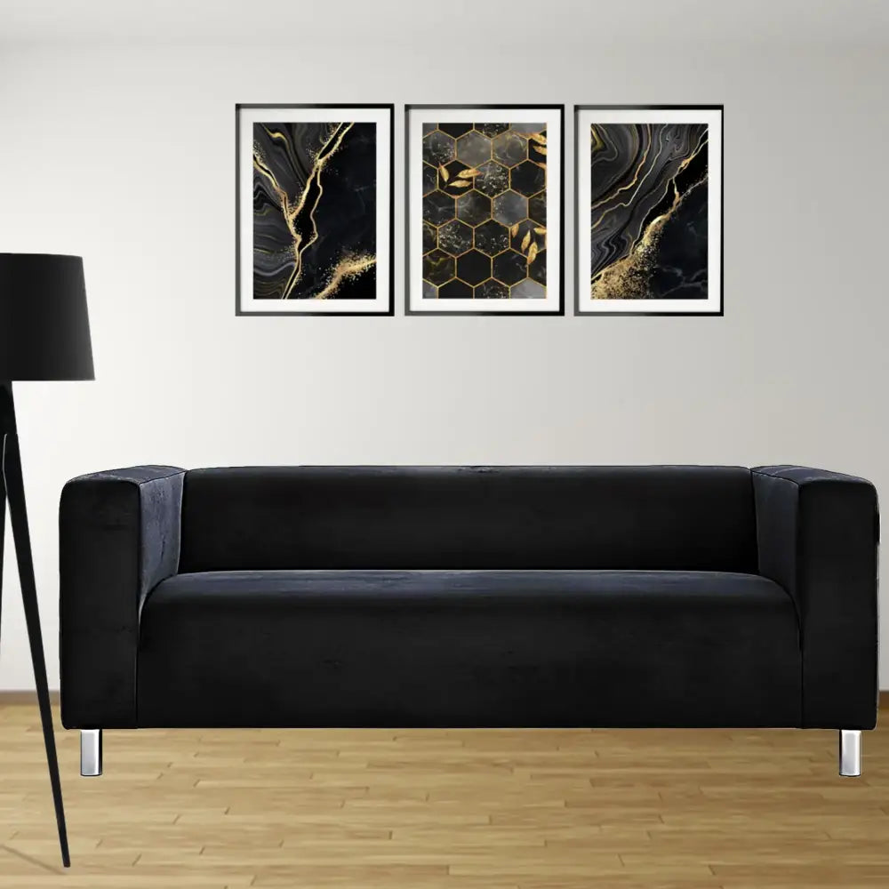 Ikea Klippan Sofa Cover Black Velvet - IKEA Klippan Sofa Cover