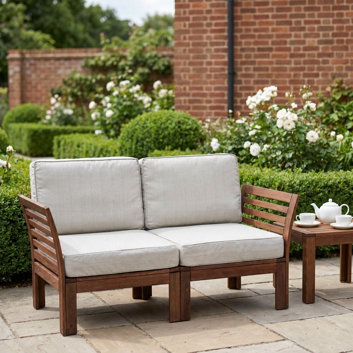Outdoor Back Cushion with Insert 62x44 cm – Fits IKEA Frösön Duvholmen – Pebble