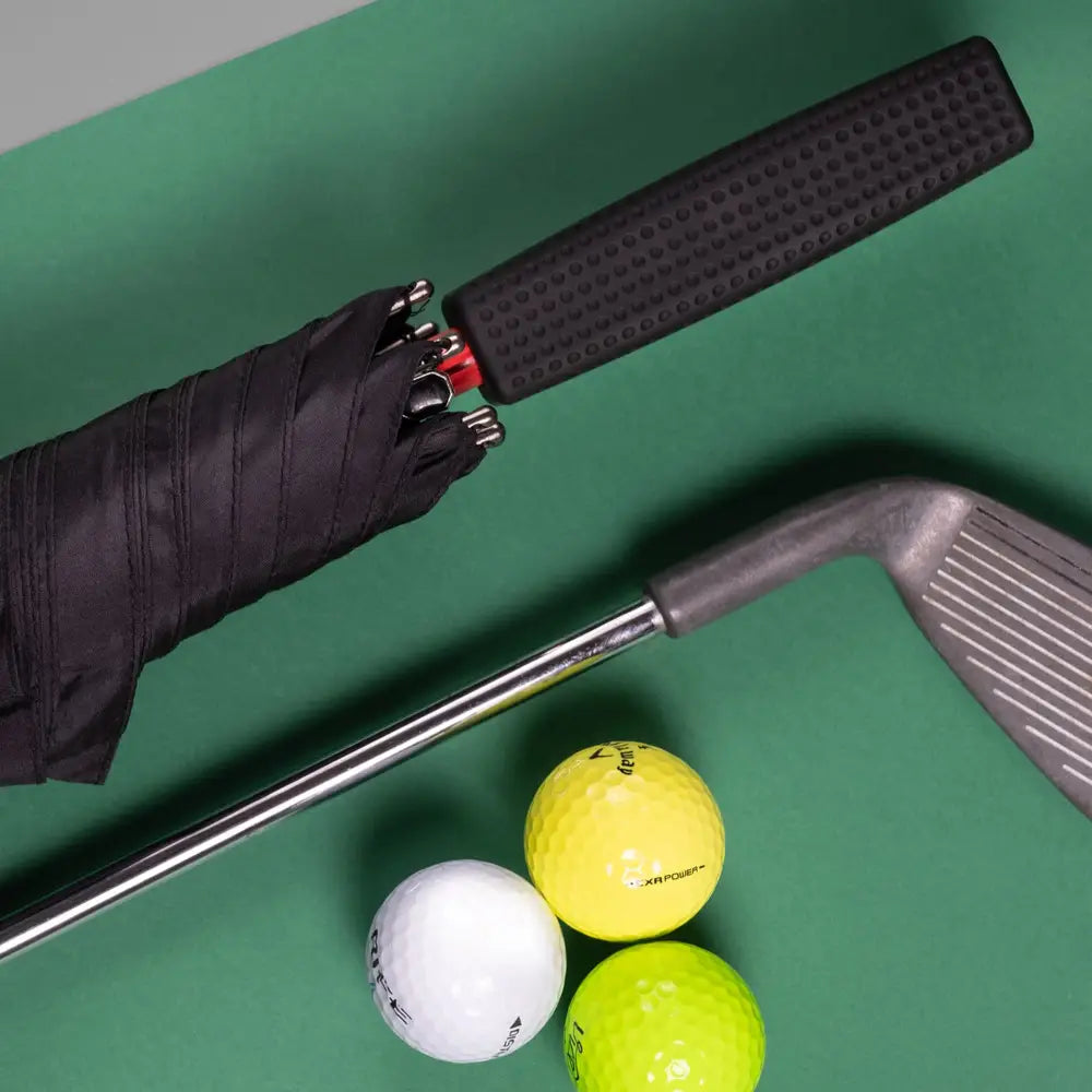 Luxury Golf Umbrella Ultra Strong Anti-UV Automatic Black Brolly by Hidewise London - Luxury Umbrella