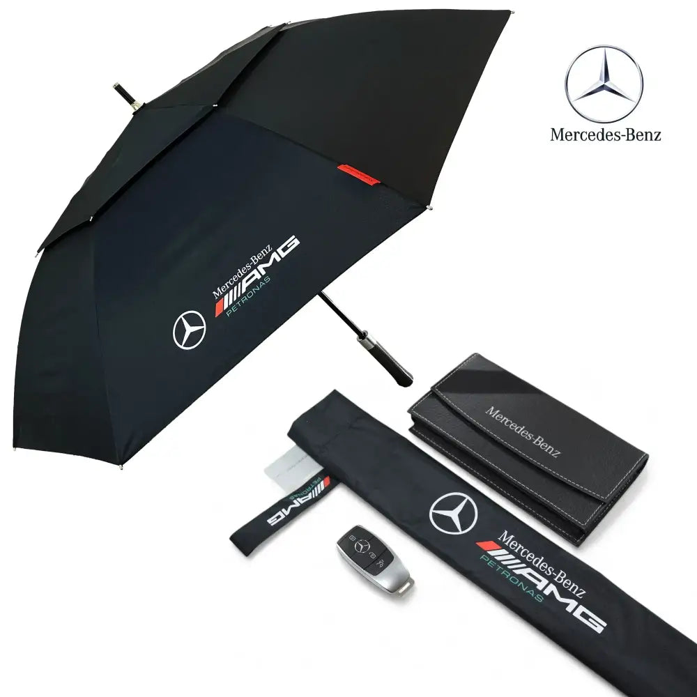 Mercedes-Benz AMG Petronas Car Accessories Umbrella Windproof Anti-UV Automatic Brolly - Car Brand Umbrellas