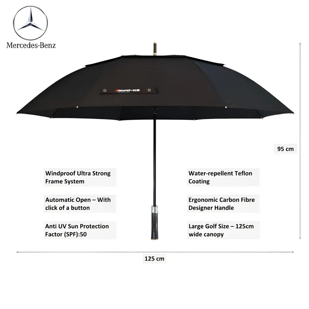 Mercedes-Benz AMG Petronas Car Accessories Umbrella Windproof Anti-UV Automatic Brolly - Car Brand Umbrellas