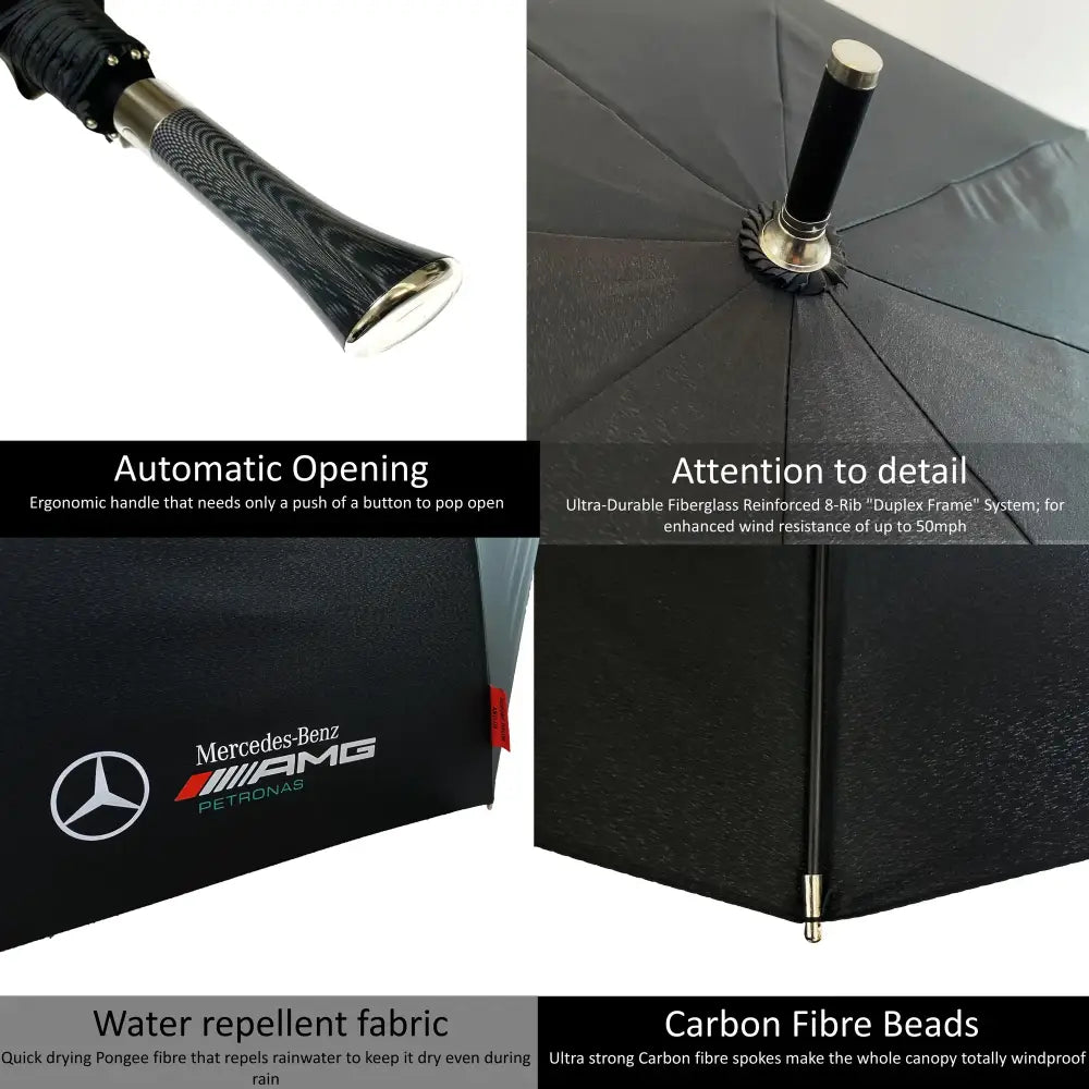 Mercedes-Benz AMG Petronas Car Accessories Umbrella Windproof Anti-UV Automatic Brolly - Car Brand Umbrellas