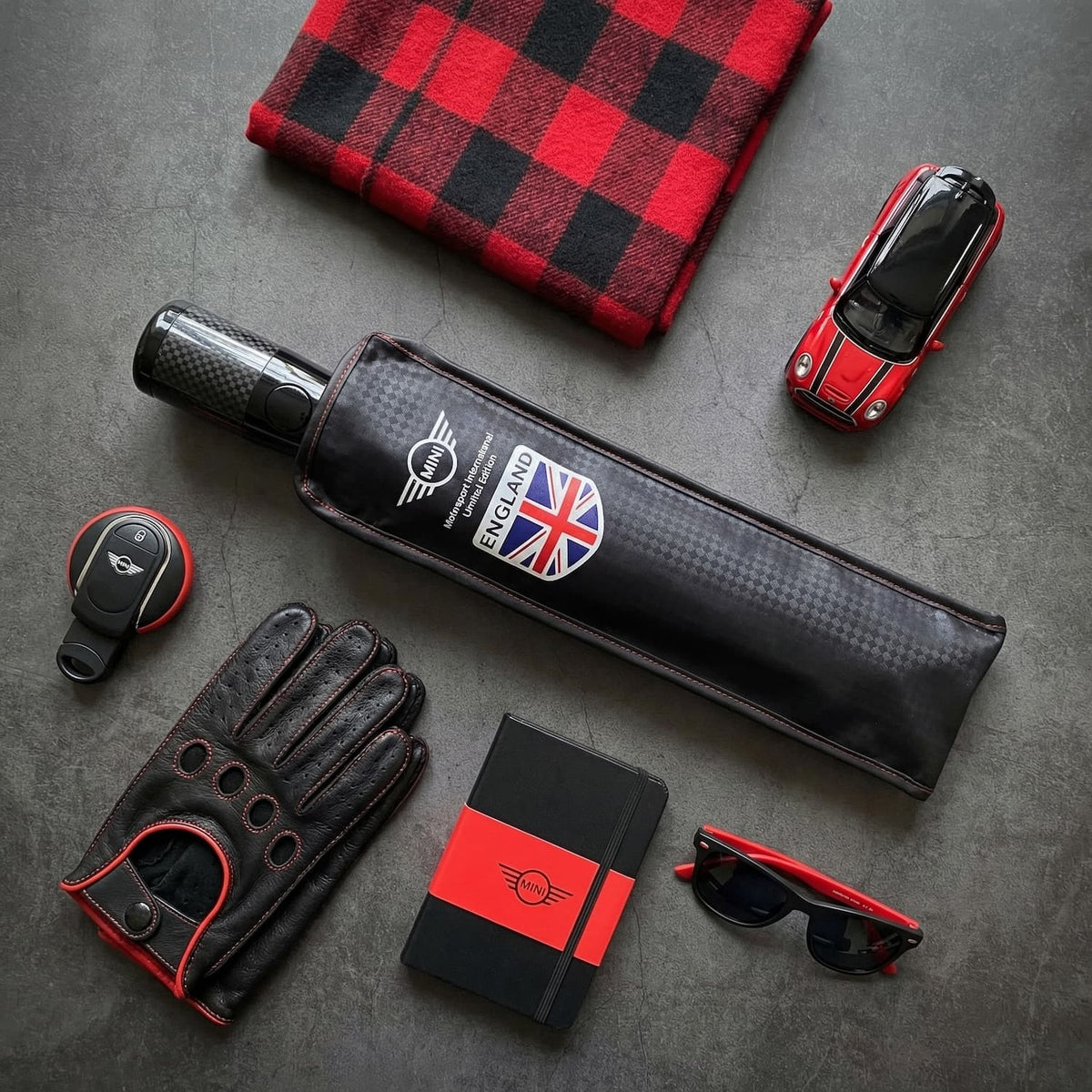 MINI Cooper Paraply - Kompakt hopfällbart märkestillbehör, Vindtät Automatisk öppning Svart MINI Ägarpresent