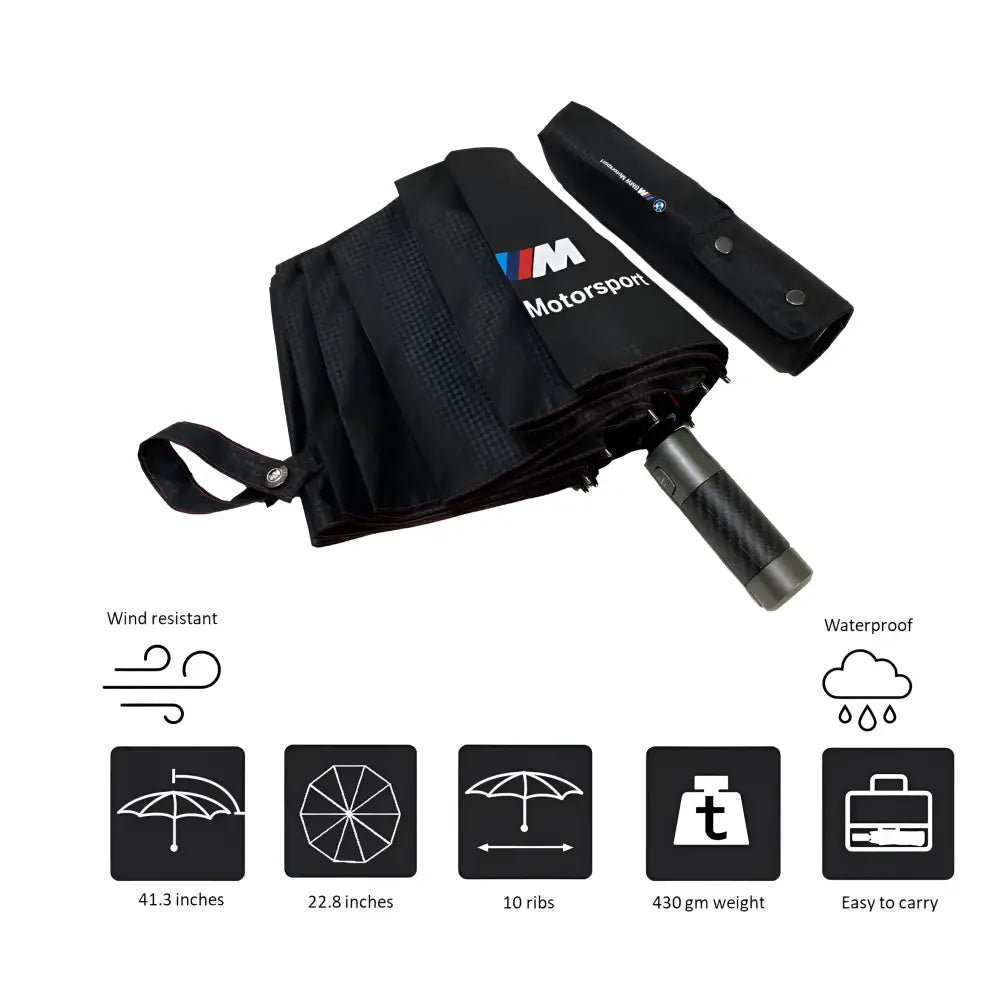 Premium Quality BMW Car Accessories Umbrella Ultra Strong Anti-UV Automatic Folding Brolly - Car Brand Umbrellas