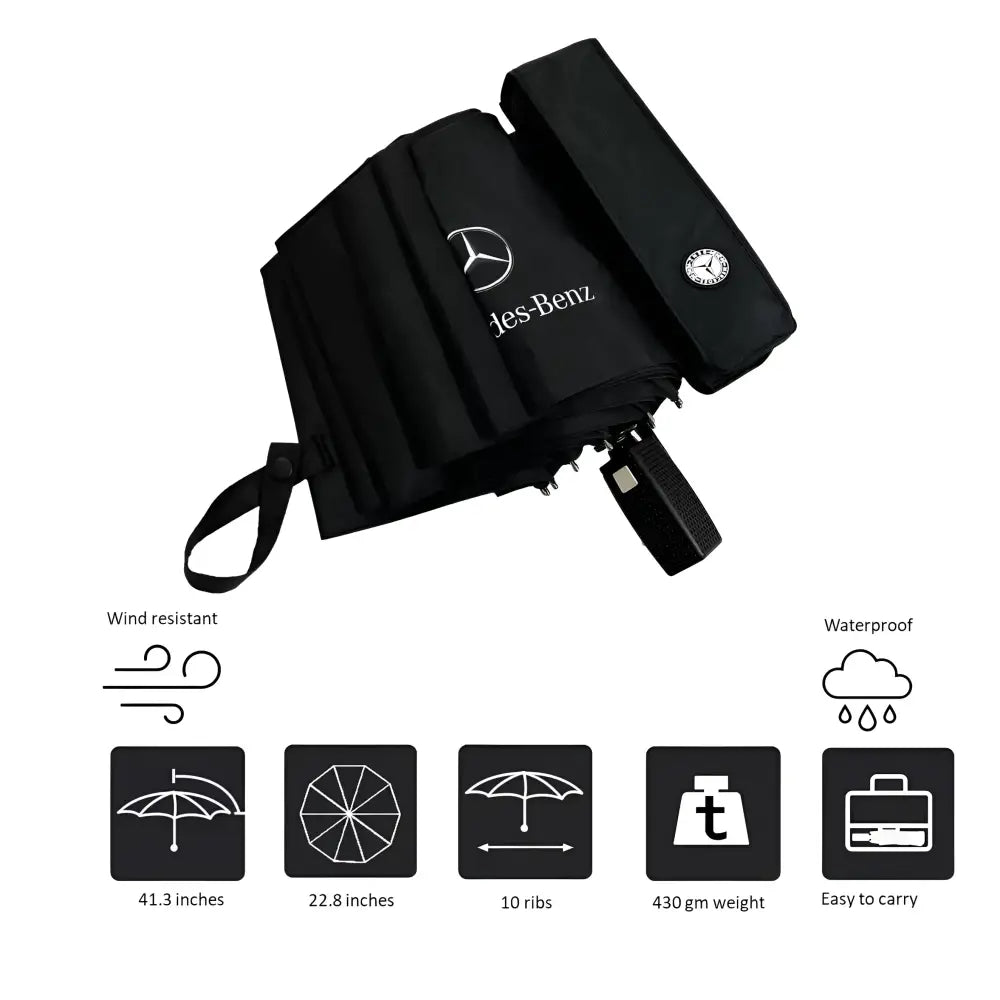 Premium Quality Mercedes Benz Car Accessories Umbrella Ultra Strong Anti-UV Automatic Folding Brolly - Car Brand
