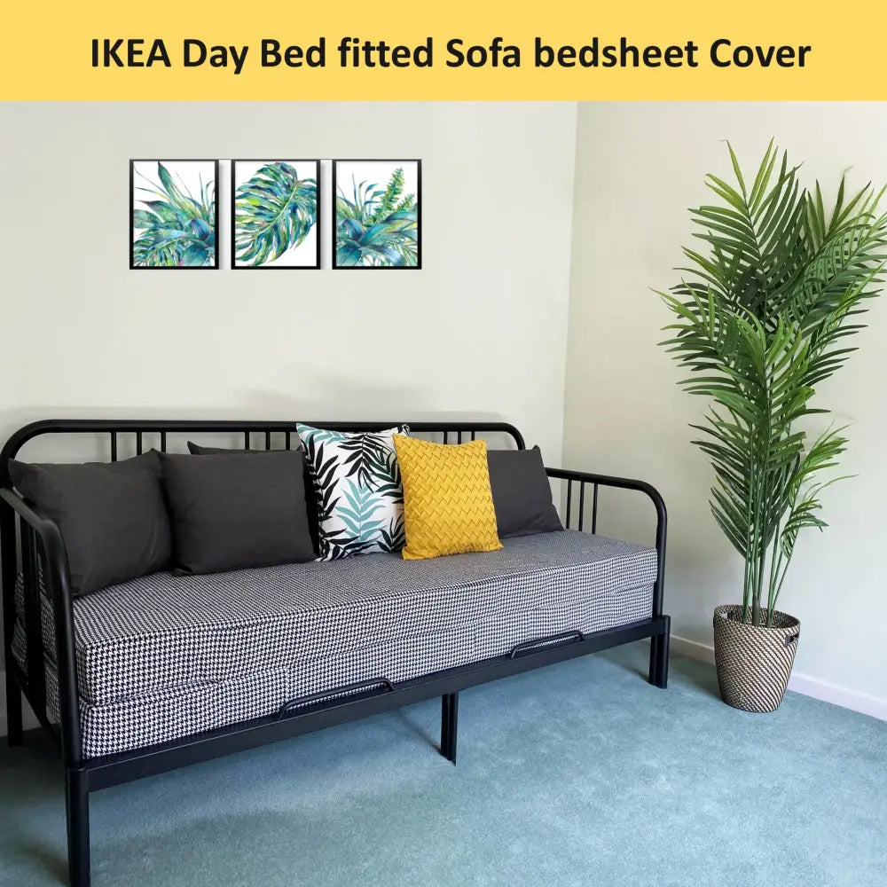 Slipcover for Fyresdal Daybed Mattress Cover for Sofa-to-Bed Conversion (Dogtooth) - Daybed Cover