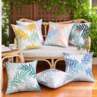 Tropiskt palmblad Kuddfodral Mörkgrön - Utomhus Trädgård Patio 50×50 cm Vattenresistent Dralon Polyestertryck