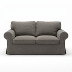 IKEA EKTORP 2 Seat Sofa Cover - 5-Piece Washable Slipcover Set, Grey Chenille-Bouclé