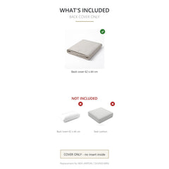 Rückenkissenbezug Outdoor 62x44 cm – passend für IKEA Frösön, Duvholmen – Hellgrau Pebble
