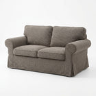 IKEA EKTORP 2 Seat Sofa Cover - 5-Piece Washable Slipcover Set, Grey Chenille-Bouclé