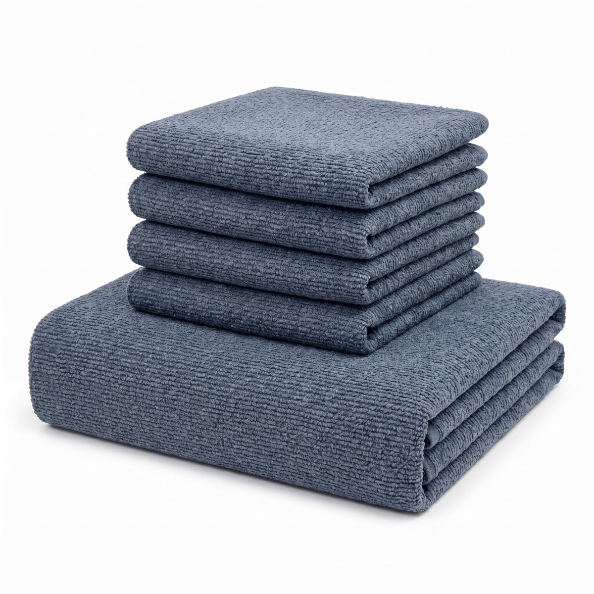 IKEA EKTORP 2 Seat Sofa Cover - 5-Piece Washable Slipcover Set, Denim Blue Chenille-Bouclé