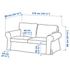 IKEA EKTORP 2 Seat Sofa Cover - 5-Piece Washable Slipcover Set, Grey Chenille-Bouclé