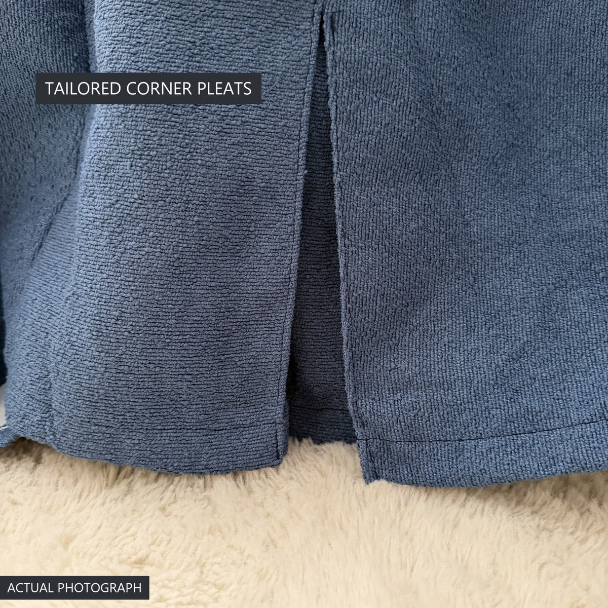 IKEA EKTORP 2 Seat Sofa Cover - 5-Piece Washable Slipcover Set, Denim Blue Chenille-Bouclé