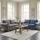 IKEA EKTORP 2 Seat Sofa Cover - 5-Piece Washable Slipcover Set, Grey Chenille-Bouclé