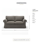 IKEA EKTORP 2 Seat Sofa Cover - 5-Piece Washable Slipcover Set, Grey Chenille-Bouclé