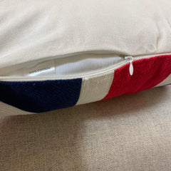Union Jack cushion cover unzipped to show the cotton-cased insert inside