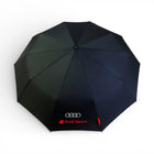 Audi Paraply - Kompakt hopfällbart paraply, Vindtät Automatisk öppning Svart Merchandise Resegåva