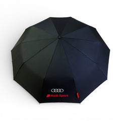 Genuine Audi compact folding umbrella in Black — official licensed car accessory