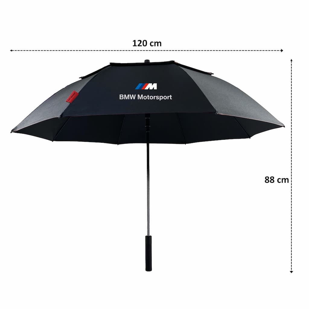 BMW M Sport Golf Umbrella Windproof Genuine Accessory UV Resistant Automatic Merchandise Gift, Black