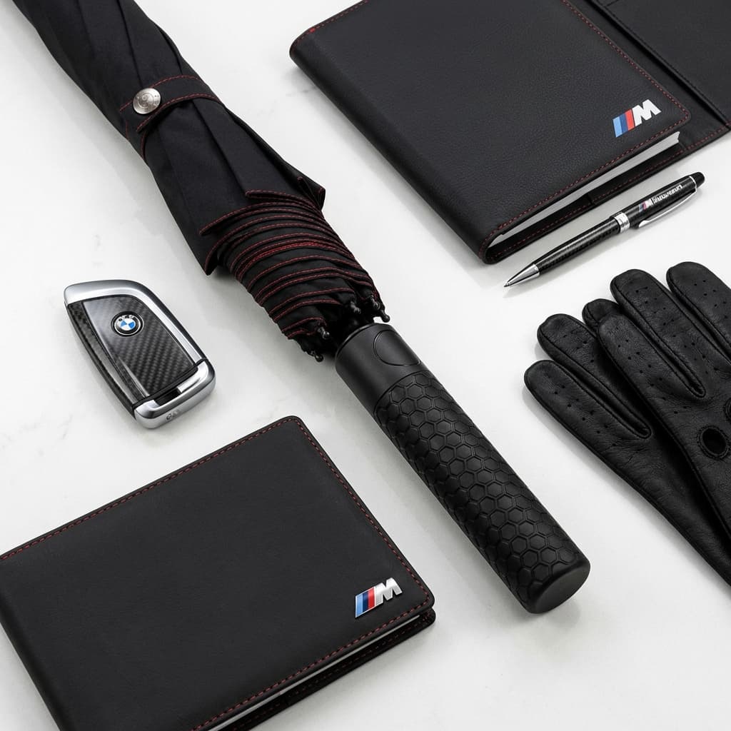 BMW M Sport Golf Umbrella Windproof Genuine Accessory UV Resistant Automatic Merchandise Gift, Black