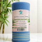 Bamboo Cotton Bath Sheet & Gym Hand Towel Set Teal Blue — Eco-Friendly Quick-Dry Absorbent Spa Towel