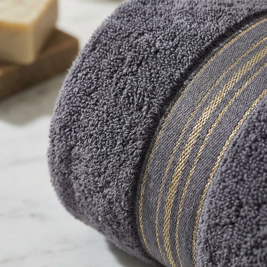 Bamboo cotton towel texture in Grey — ultra-plush, naturally antibacterial weave