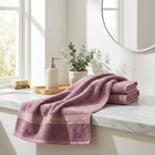 Bamboo Cotton Bath Sheet & Gym Hand Towel Set Mauve — Eco-Friendly Quick-Dry Absorbent Spa Towel
