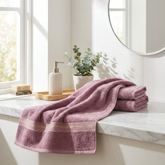 Mauve bamboo cotton bath towel — soft, absorbent everyday spa towel