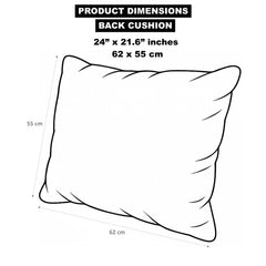 Back cushion size graphic: 62 x 55 cm (24 x 21.6 in) for neutral garden sofa seating