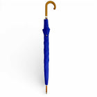 Hidewise London Walking Umbrella Cobalt Blue — Wood Crook Handle, Windproof 8-Rib Auto-Open Stick Brolly Gift