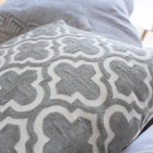 Grey & White Embroidered Cushion Moroccan Elegance with pads